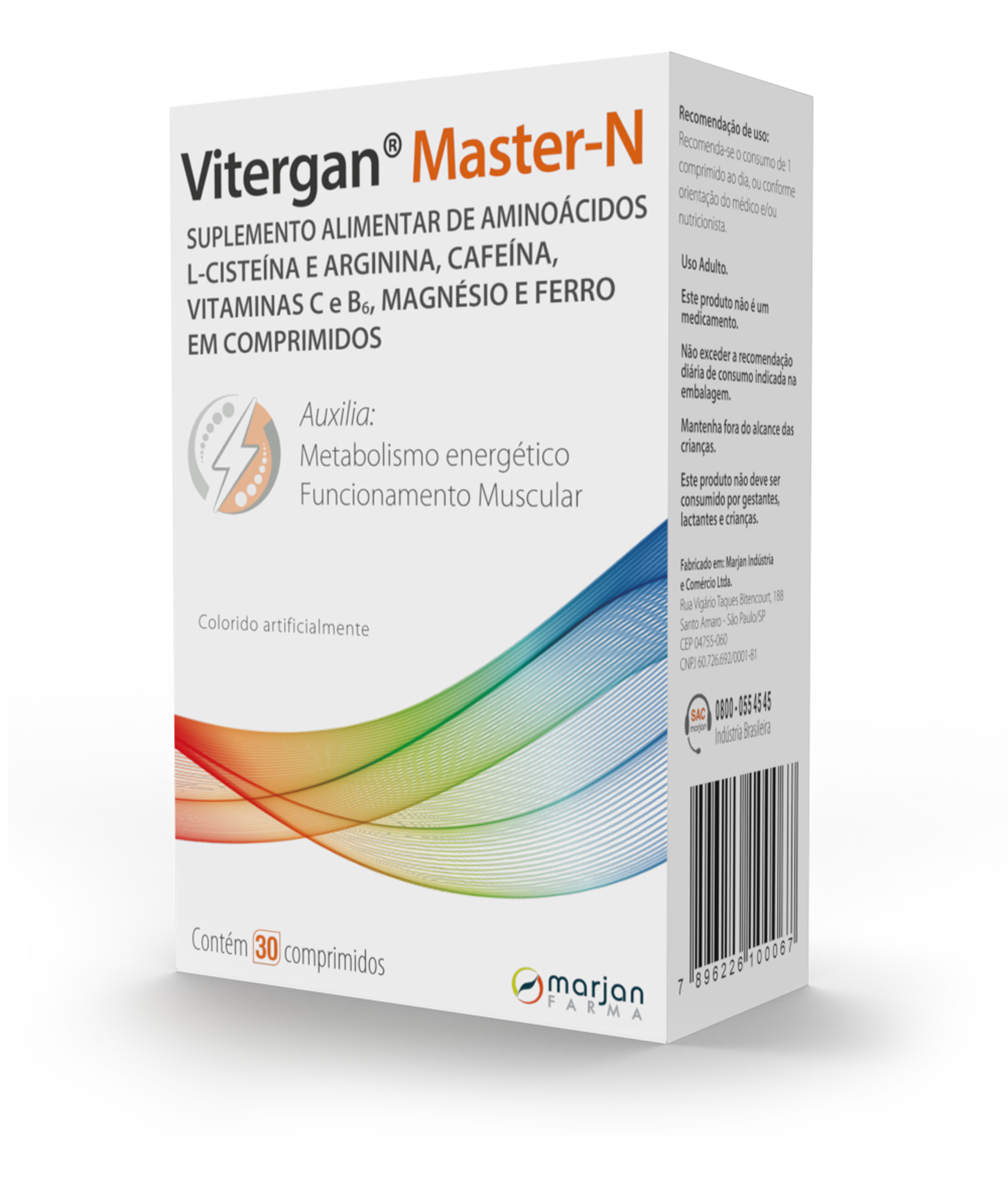 Caixa Vitergan Master-N com 30 comprimidos